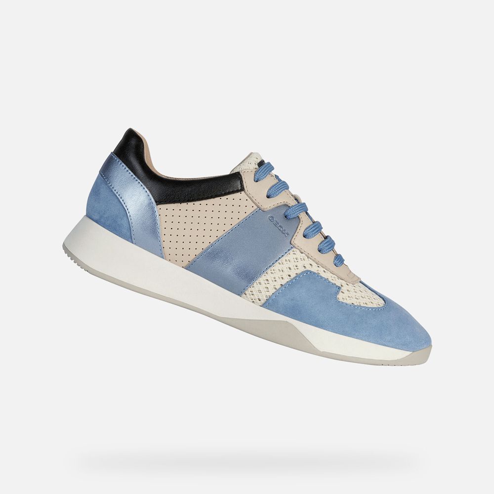 Geox Sneakers White/Blue Suzzie - Geox Womens Shoes - OVXKTW742